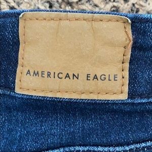 american eagle dark wash jean shorts